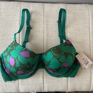 Auden Emerald & Purple Floral Push-Up Bra